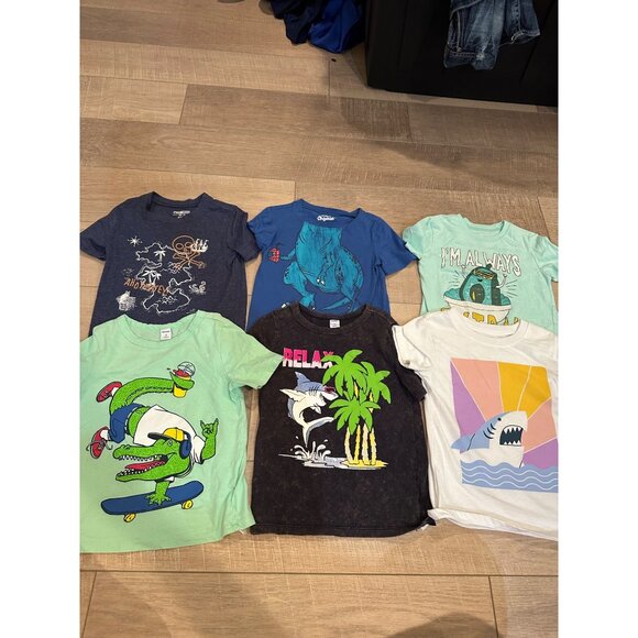 BOYS LOT OF 4T SHORT SLEEVE T SHIRTS OLD NAVY OSHKOSH CARTERS 6 SHIRTS - Picture 1 of 16
